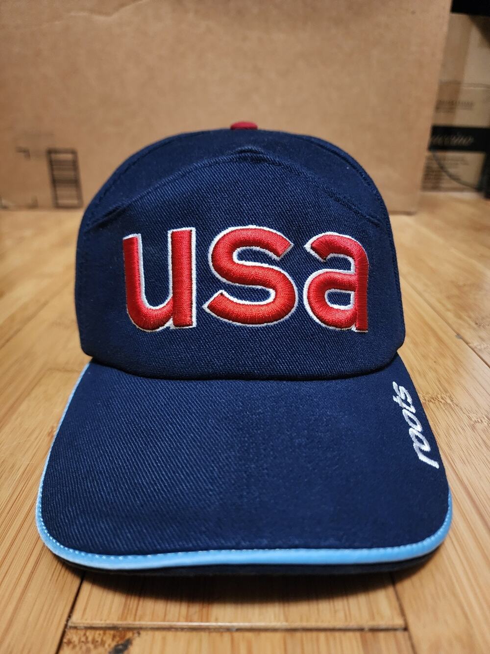VINTAGE Roots 2002 Winter Olympic Games U.S. Team Blue Adjustable Hat Salt Lake